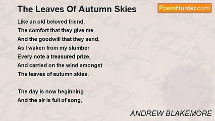 ANDREW BLAKEMORE - The Leaves Of Autumn Skies