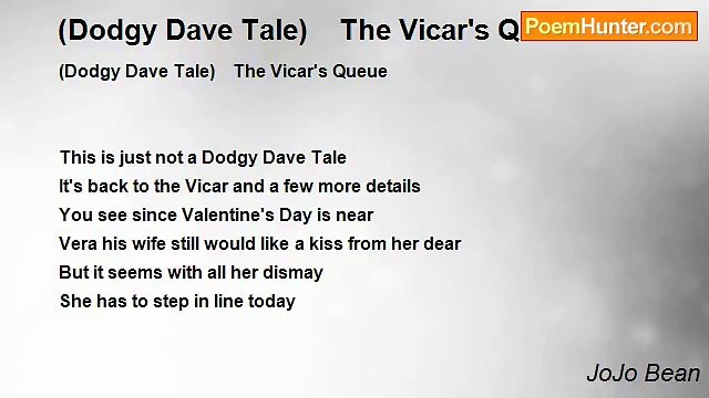 JoJo Bean - (Dodgy Dave Tale) The Vicar's Queue