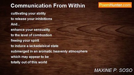 MAXINE P. SOSO - Communication From Within