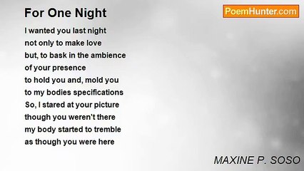 MAXINE P. SOSO - For One Night