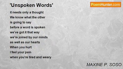 MAXINE P. SOSO - 'Unspoken Words'
