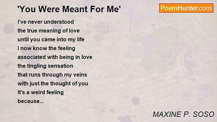 MAXINE P. SOSO - 'You Were Meant For Me'