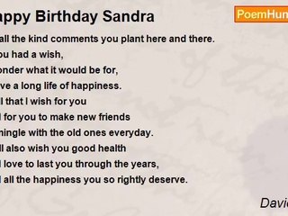 David Harris - Happy Birthday Sandra