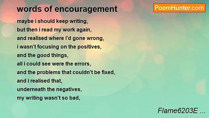 Flame6203E ... - words of encouragement