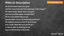 David Taylor - Without Description