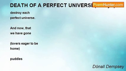 Dónall Dempsey - DEATH OF A PERFECT UNIVERSE(for Lyn)
