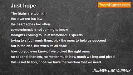 Juliette Lamoureux - Just hope