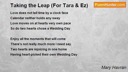 Mary Havran - Taking the Leap (For Tara & Ez)