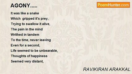 RAVIKIRAN ARAKKAL - AGONY.....