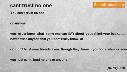 jenny sar - cant trust no one