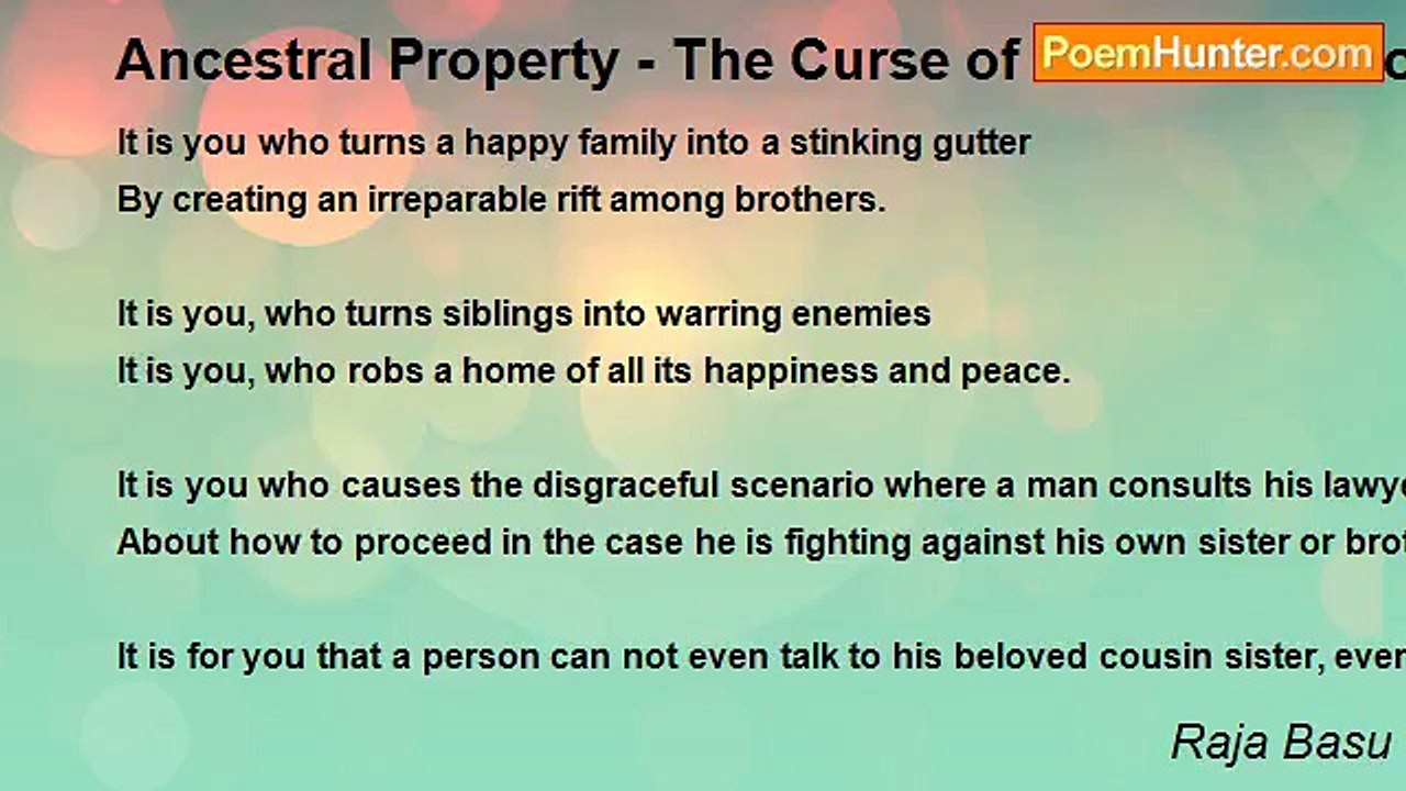 Raja Basu - Ancestral Property - The Curse of the Human Society