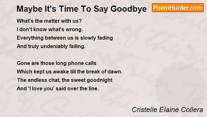 Cristelle Elaine Collera - Maybe It's Time To Say Goodbye