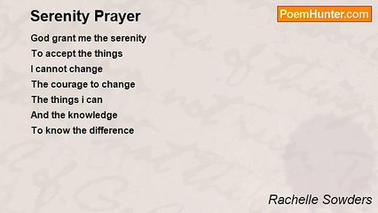 Rachelle Sowders - Serenity Prayer