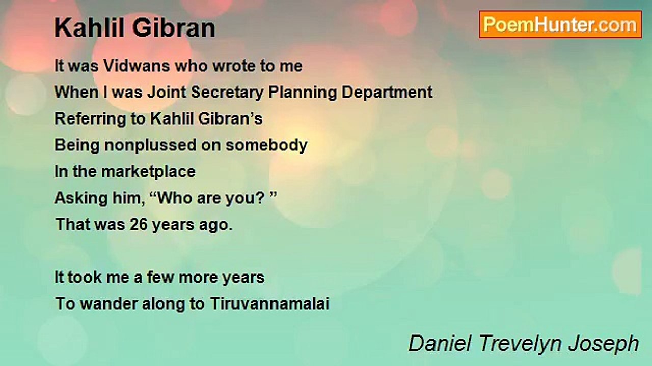 Daniel Trevelyn Joseph - Kahlil Gibran