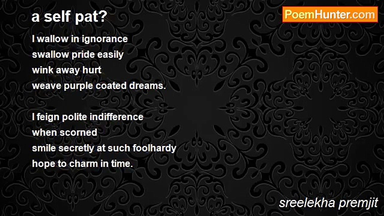 sreelekha premjit - a self pat?