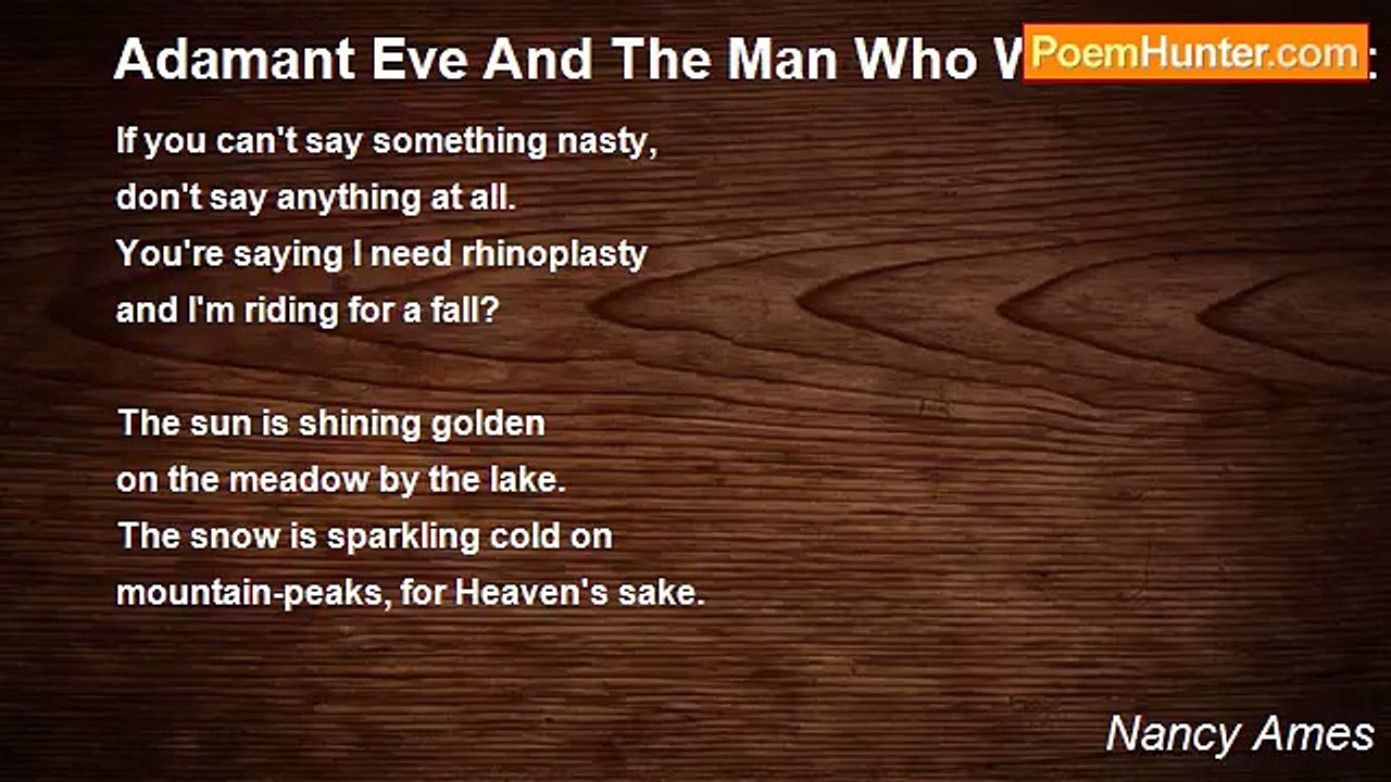 Nancy Ames - Adamant Eve And The Man Who Wouldn't Shut Up