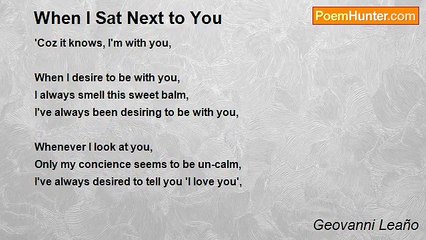 Geovanni Leaño - When I Sat Next to You