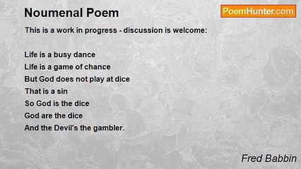 Fred Babbin - Noumenal Poem