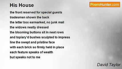 David Taylor - His House