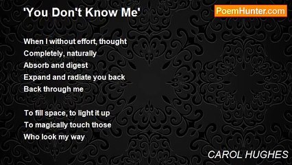 CAROL HUGHES - 'You Don't Know Me'