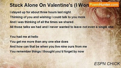 ESPN CHICK - Stuck Alone On Valentine's (I Wonder)