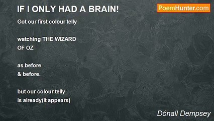 Dónall Dempsey - IF I ONLY HAD A BRAIN!
