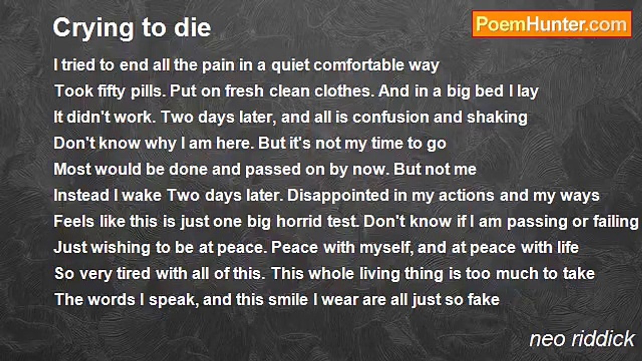 neo riddick - Crying to die
