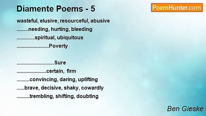 Ben Gieske - Diamente Poems - 5