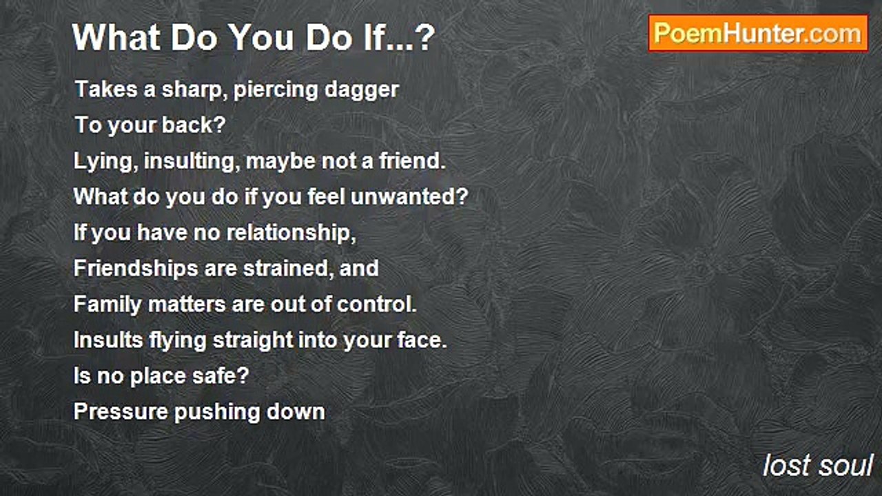 lost soul - What Do You Do If...?