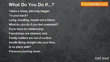 lost soul - What Do You Do If...?