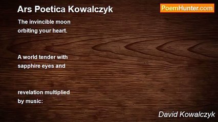 David Kowalczyk - Ars Poetica Kowalczyk