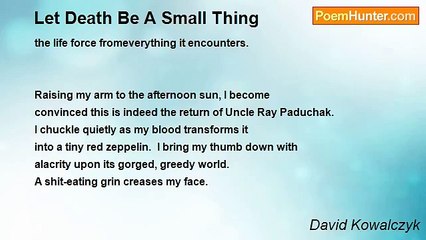 David Kowalczyk - Let Death Be A Small Thing