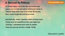 Geovanni Leaño - A Sonnet to Felisse