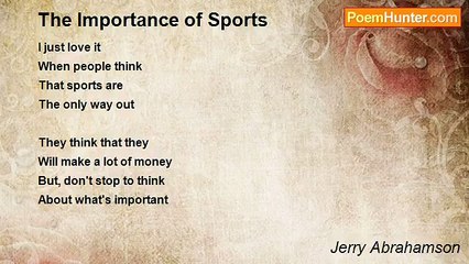 Jerry Abrahamson - The Importance of Sports