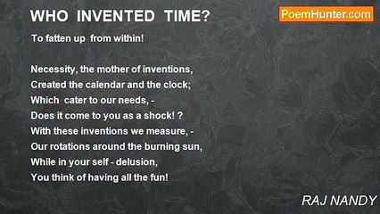 RAJ NANDY - WHO  INVENTED  TIME?