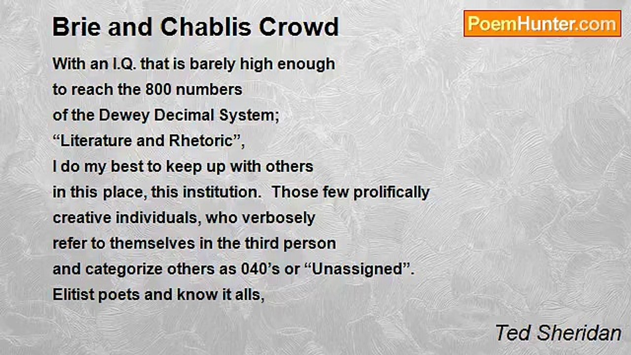 Ted Sheridan - Brie and Chablis Crowd