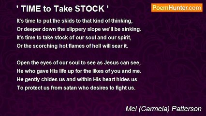 Carmela Patterson - ' TIME to Take STOCK '