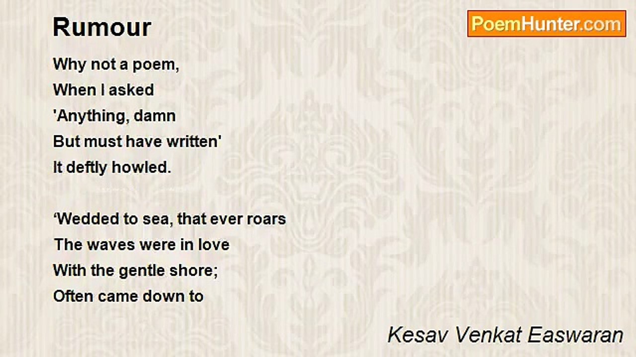 Kesav Venkat Easwaran - Rumour