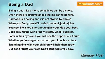 Manager Poet - Being a Dad