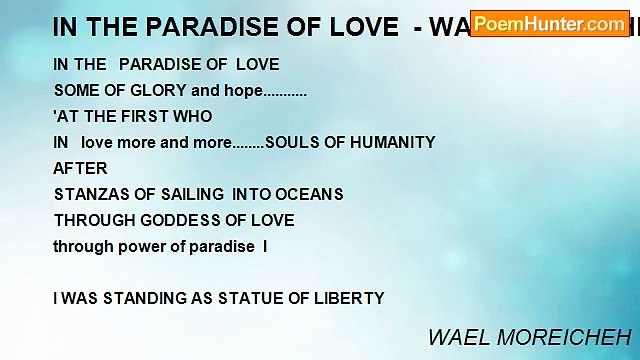 WAEL MOREICHEH - IN THE PARADISE OF LOVE - WAEL MOREICHEH