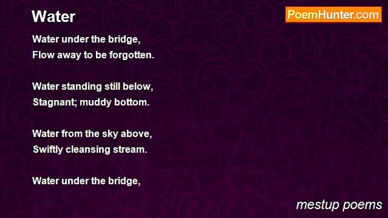 mestup poems - Water