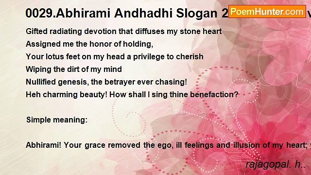 rajagopal. h.. - 0029.Abhirami Andhadhi Slogan 27-translation version II