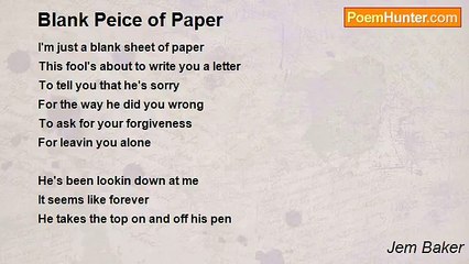 Jem Baker - Blank Peice of Paper