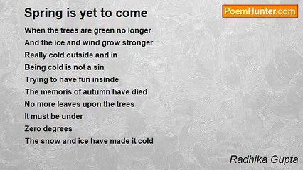 Radhika Gupta - Spring is yet to come