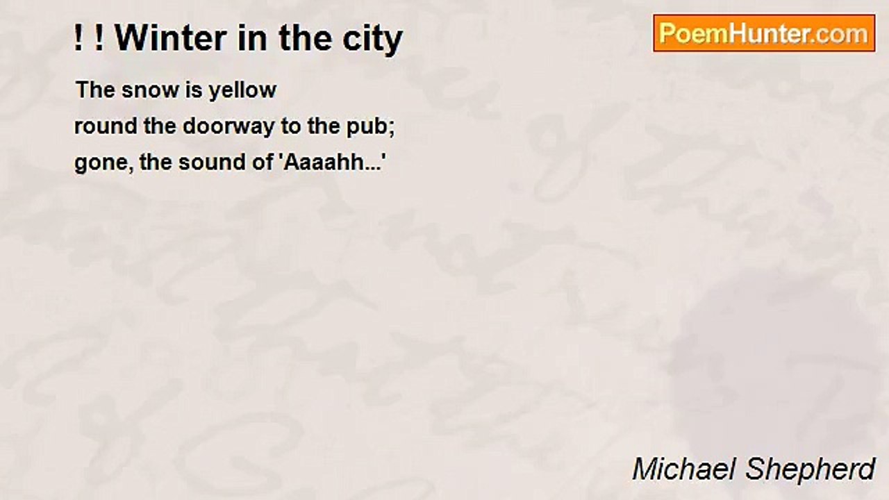 Michael Shepherd - ! ! Winter in the city