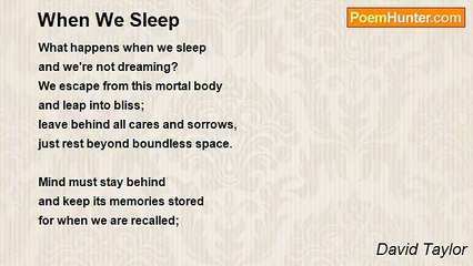 David Taylor - When We Sleep