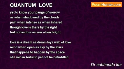 Dr subhendu kar - QUANTUM  LOVE