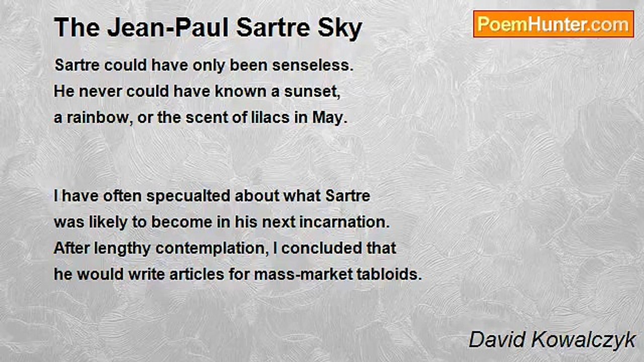 David Kowalczyk - The Jean-Paul Sartre Sky