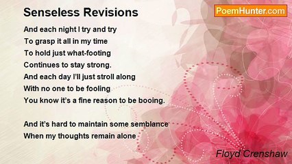 Floyd Crenshaw - Senseless Revisions