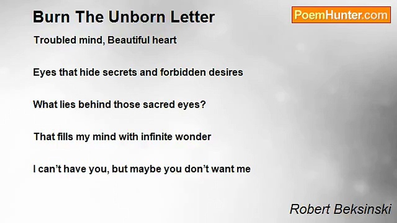 Robert Beksinski - Burn The Unborn Letter